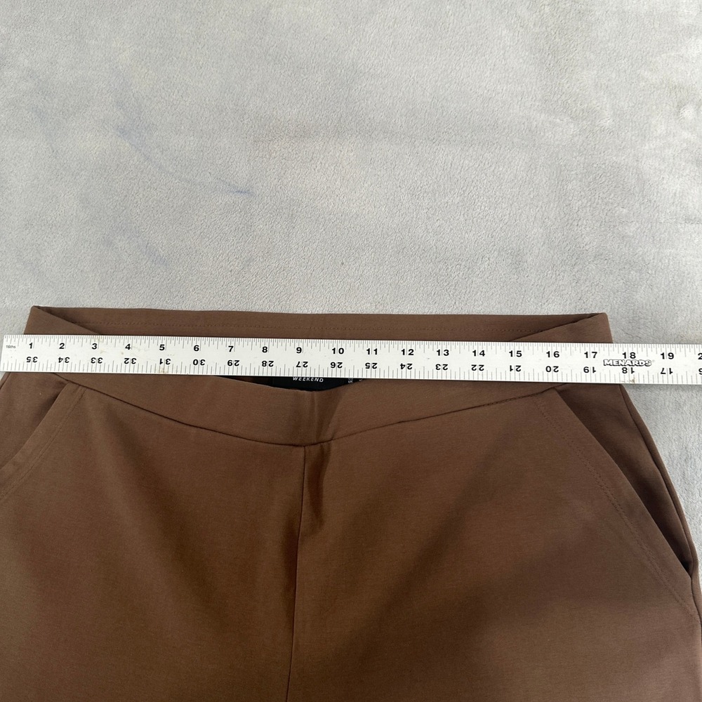 Susan Graver Weekend Brown Cotton Spandex Pull On Crop Pants Large - Picture 4 of 8